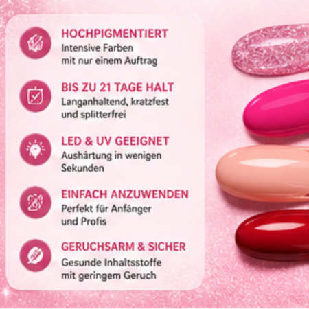Preview: 60 tlg. UV Nagellack Set inkl. UV Base & Top Coat
